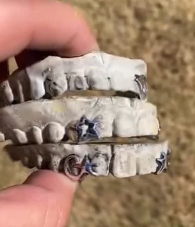 Star and initial caps on stone molds